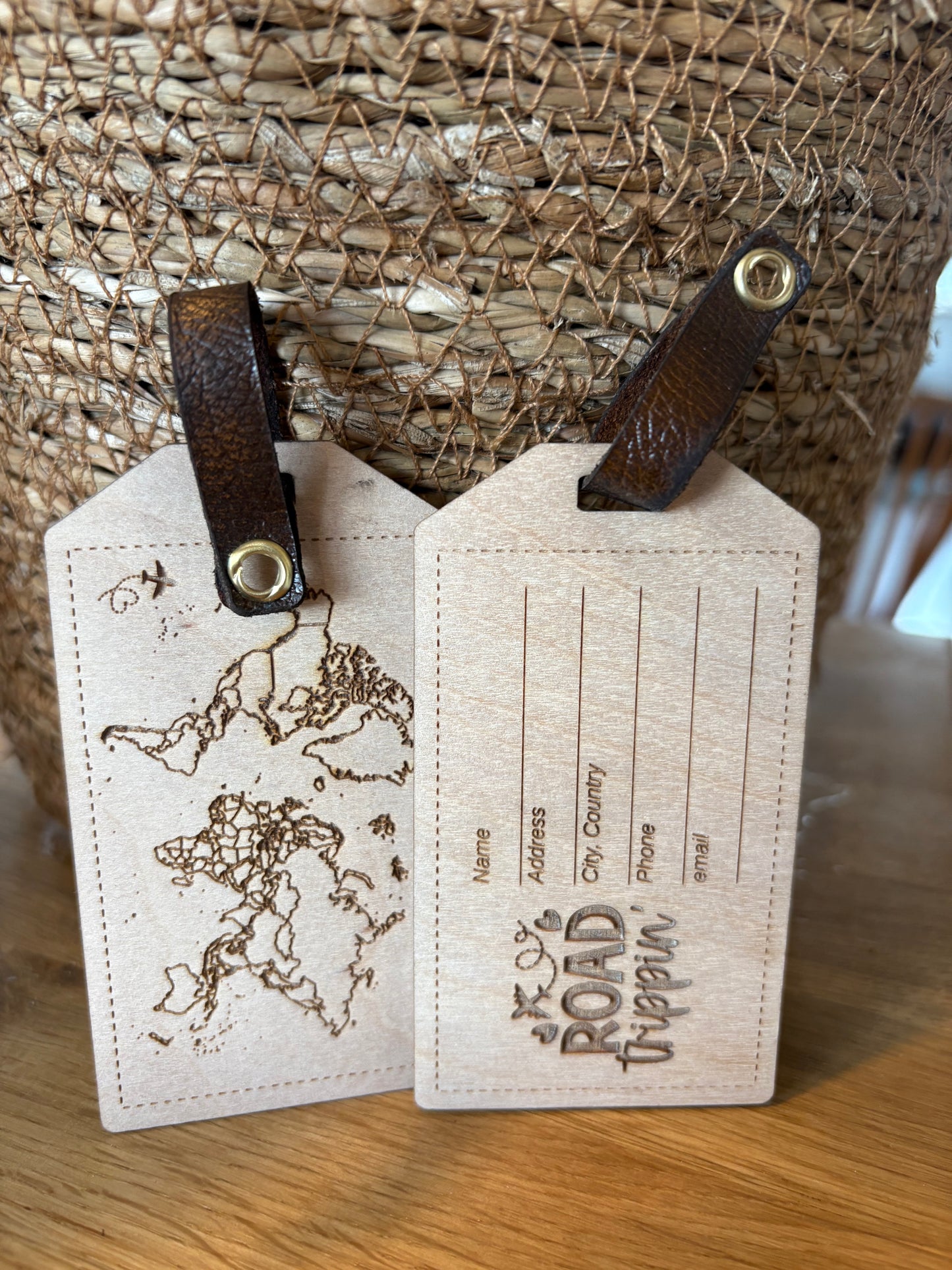 front and back luggage tags
